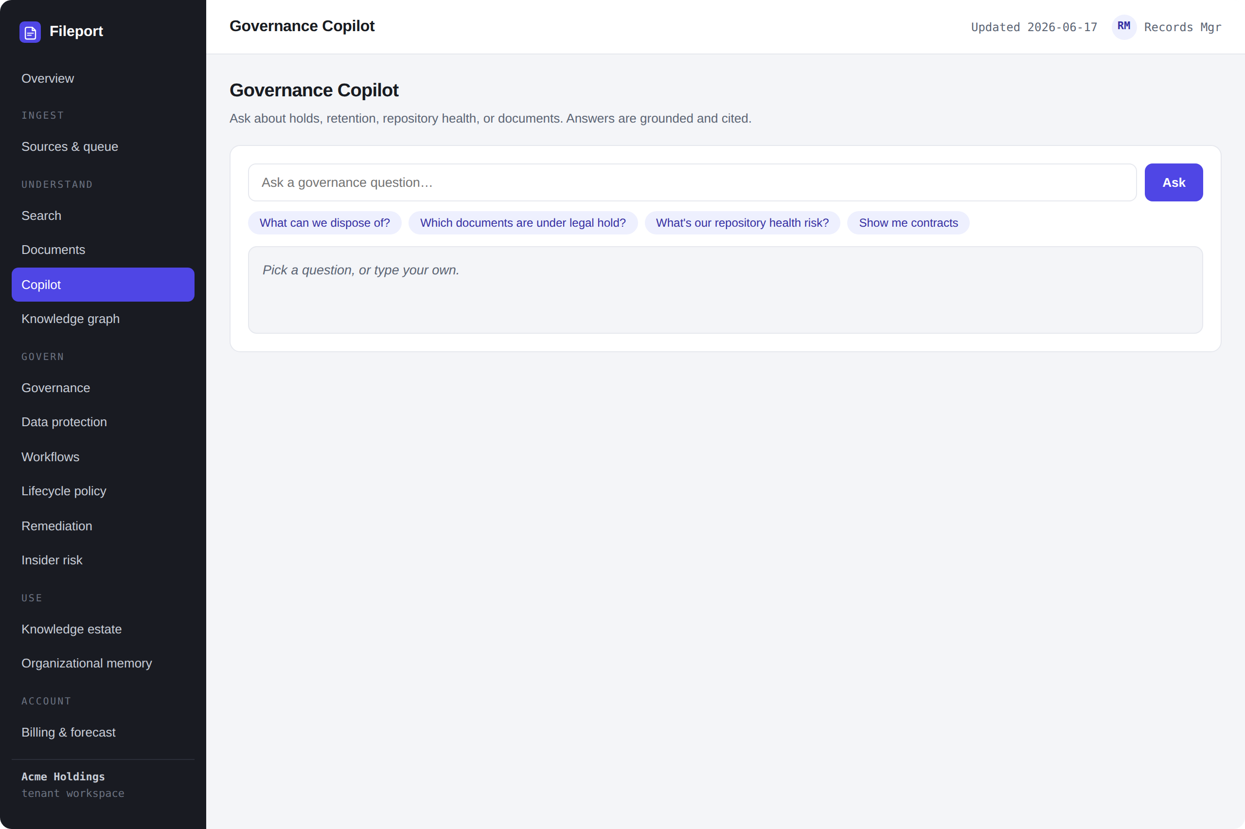 Fileport product — Answers you can actually cite